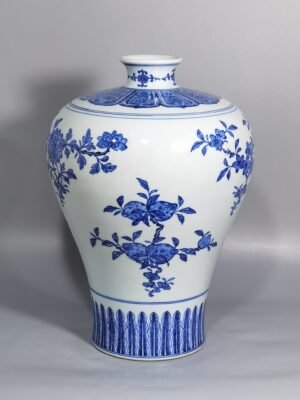 Qing Dynasty Qianlong blue and white plum vase
