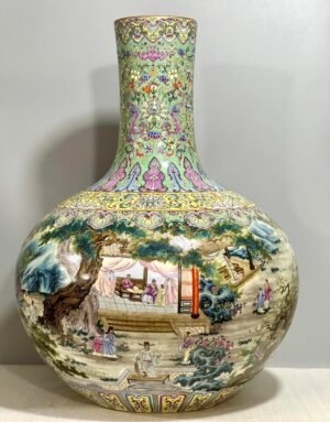Qing Dynasty Qianlong celestial vase with foreign