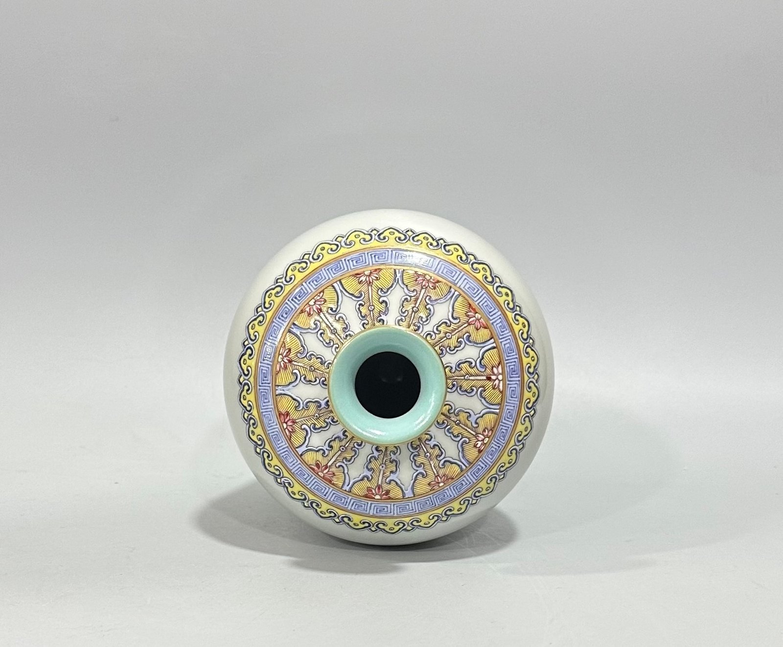 Qing Dynasty Qianlong Yangcai plum vase with passion flower
