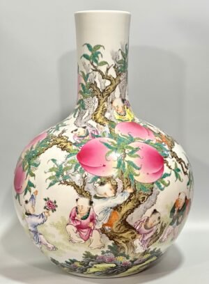 Qing Dynasty Qianlong Enamel celestial vase with figures