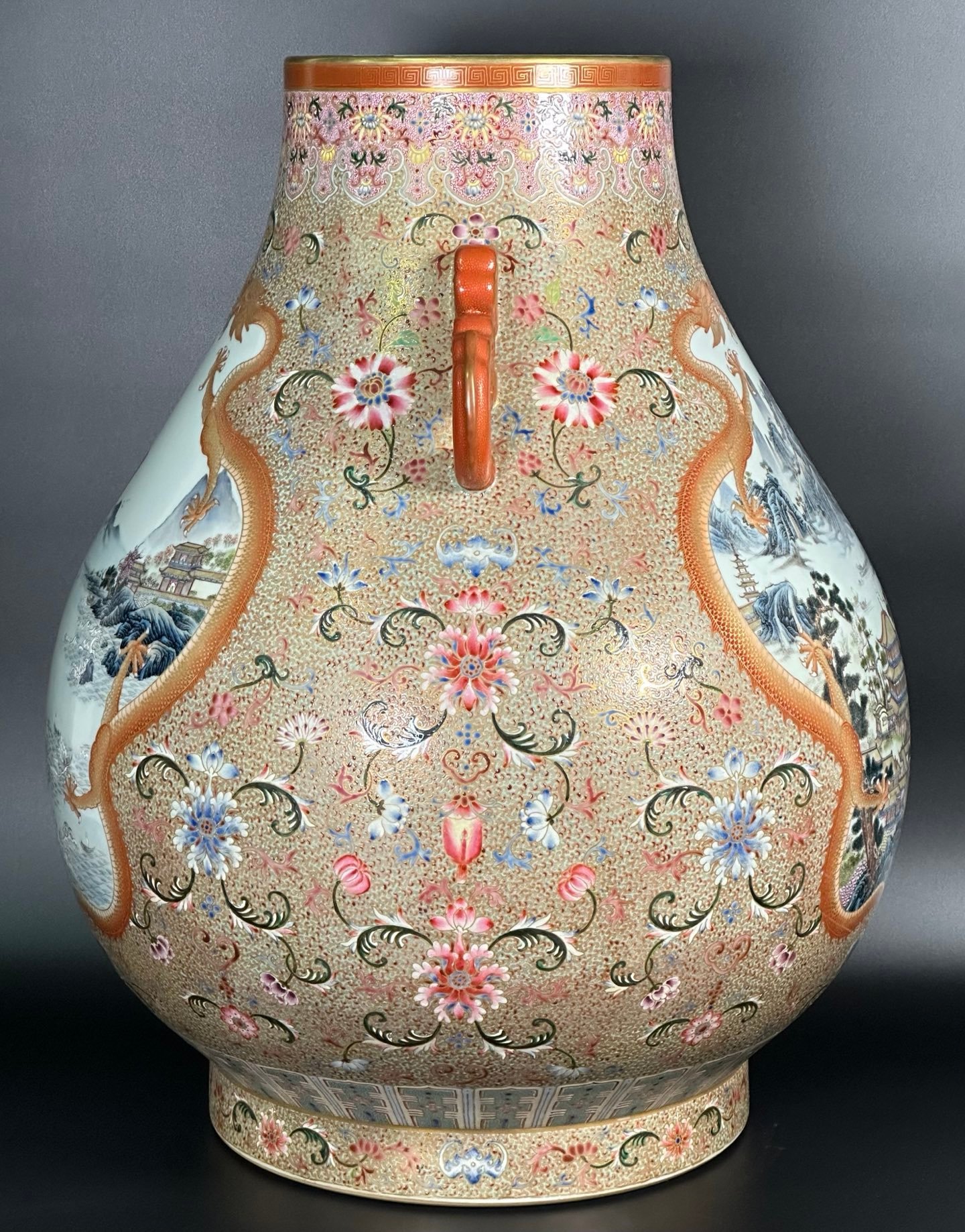 Qing Dynasty Qianlong enamel painting with gold
