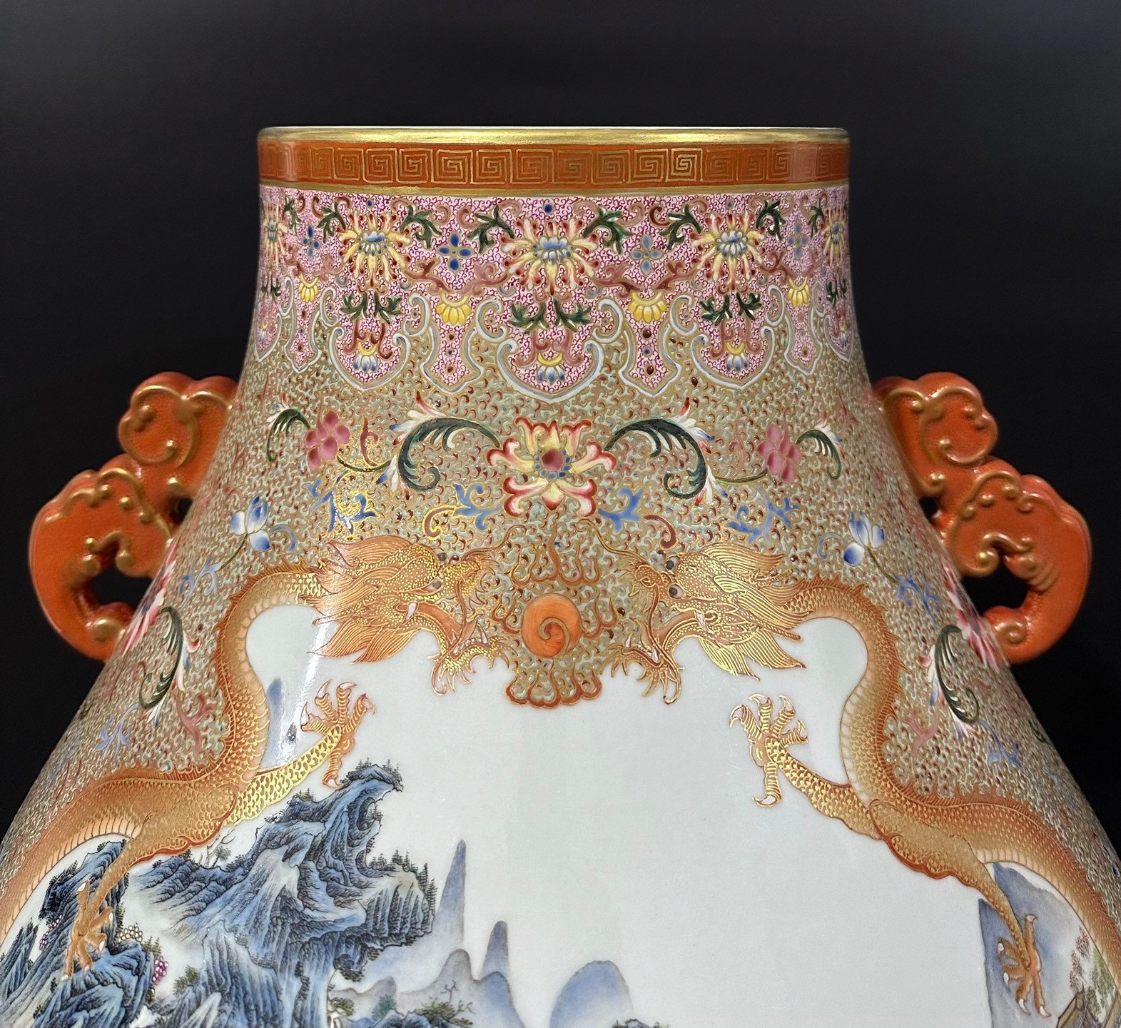 Qing Dynasty Qianlong enamel painting with gold