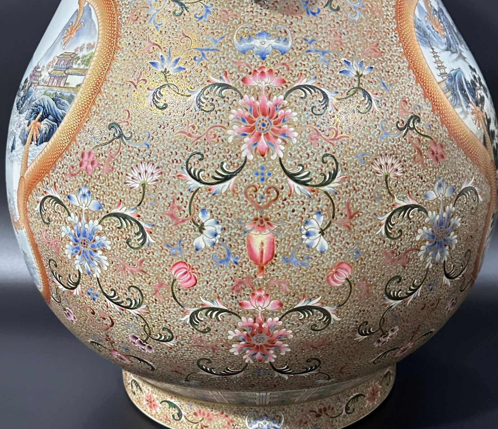 Qing Dynasty Qianlong enamel painting with gold