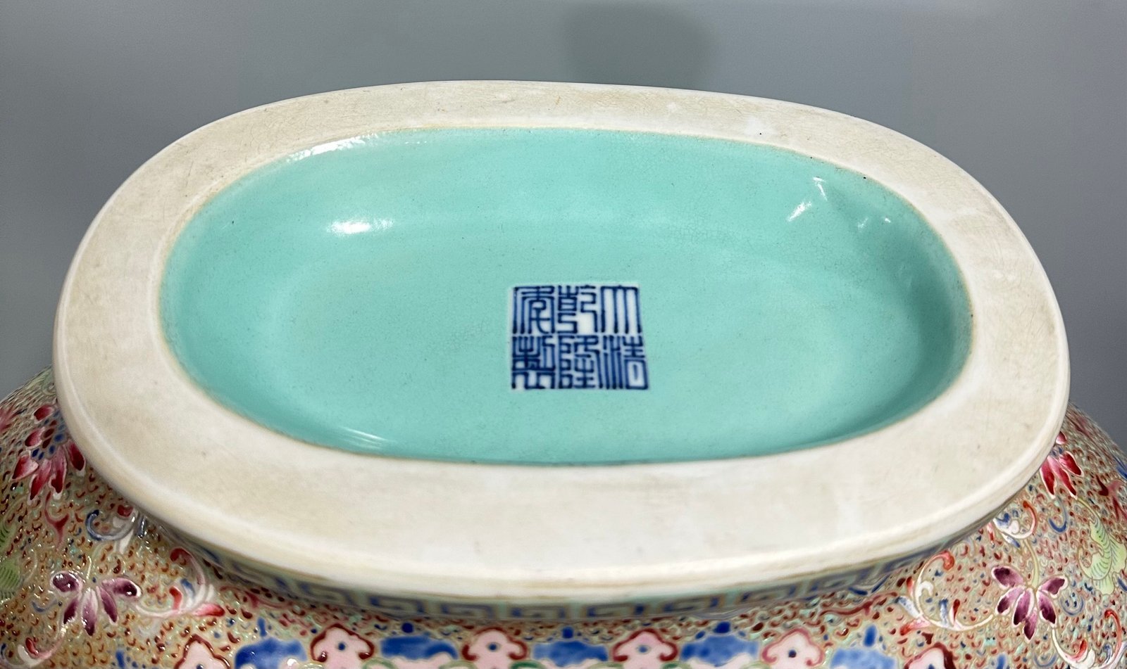 Qing Dynasty Qianlong enamel vase with gilded window
