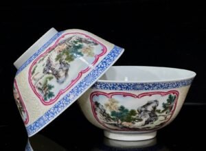 Qing Dynasty Qianlong Enamel bowl with flowers