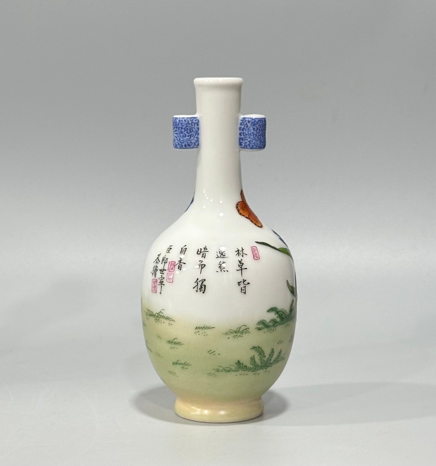 Qing Dynasty Qianlong Enamel Lang Shining flower vase
