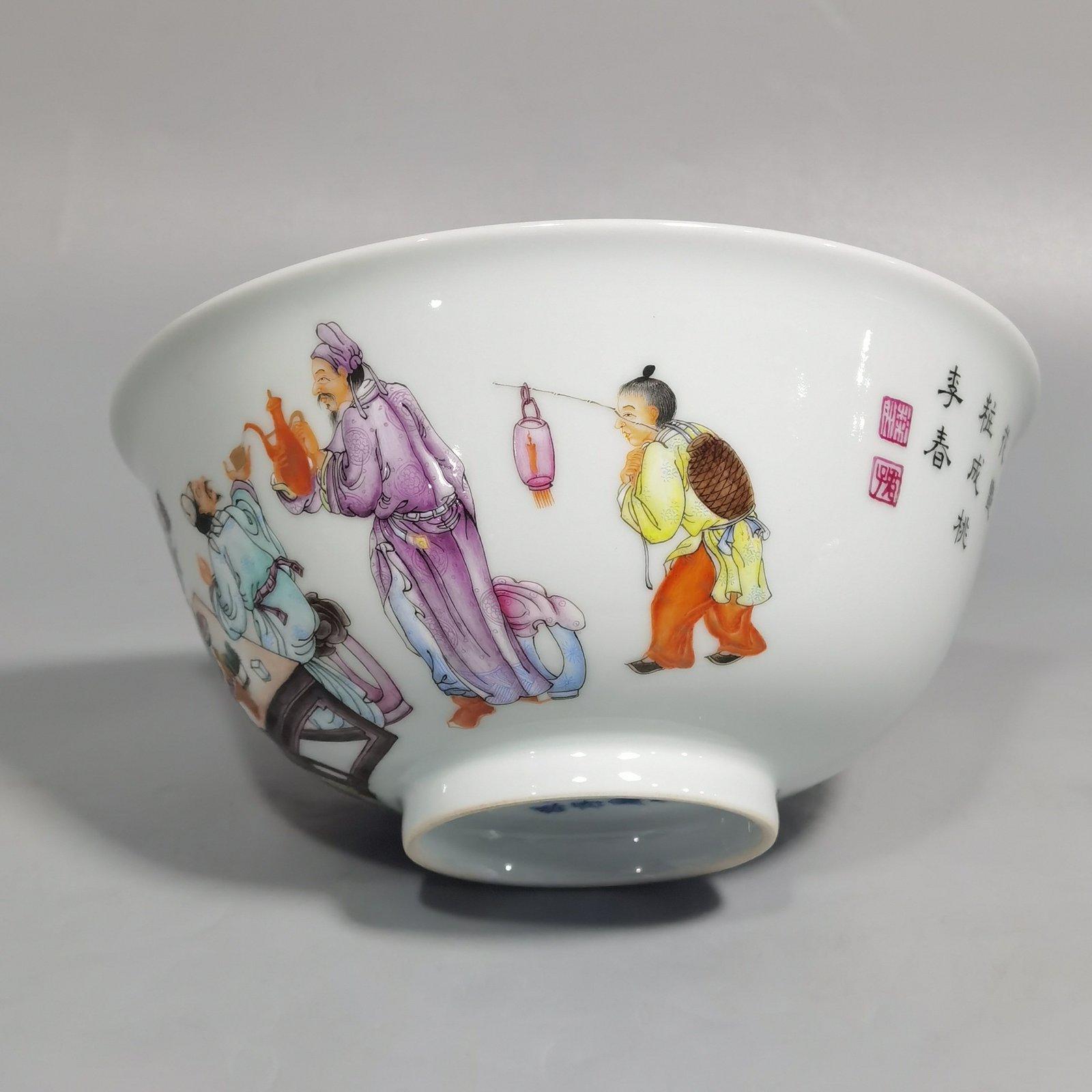 Qing Dynasty Qianlong multi-character enamel bowl