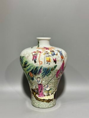 Qing Dynasty Yongzheng Famille Rose pastel plum vase