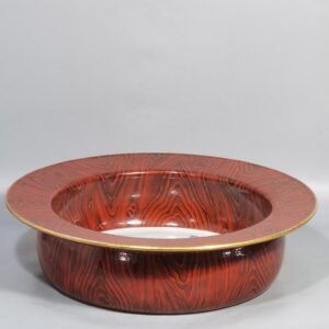 Qing Dynasty Qianlong wood grain glaze pastel landscape figures folded edge and wash
