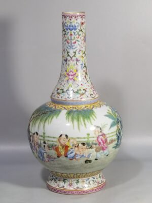 Qing Dynasty Qianlong pastel color baby bottle
