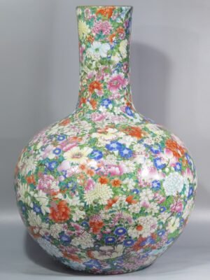 Qing Dynasty Qianlong pastel colored celestial sphere vase