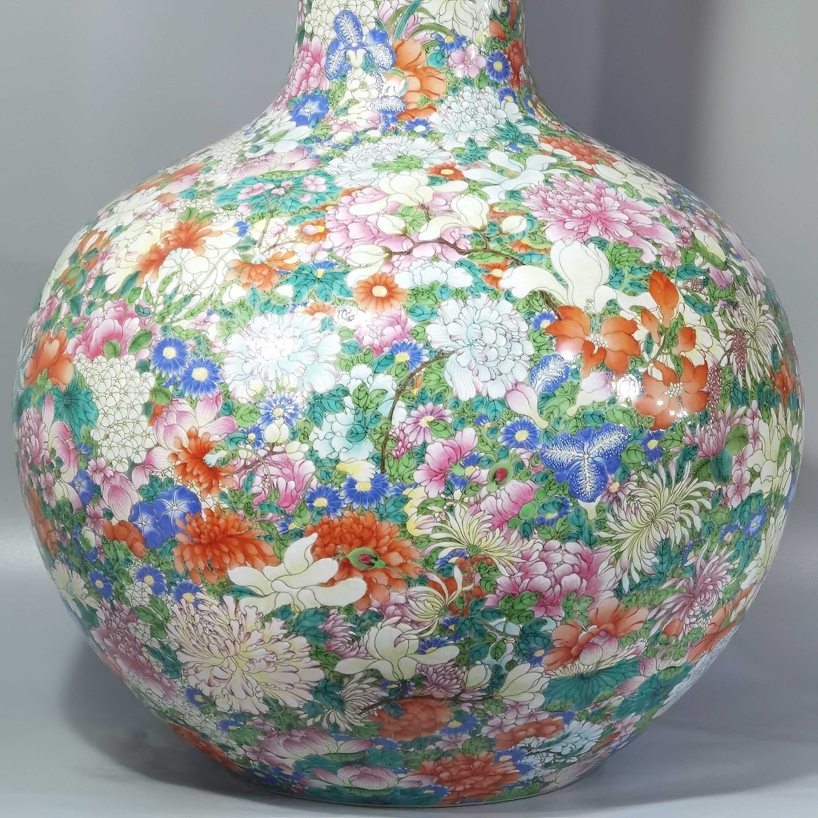 Qing Dynasty Qianlong pastel colored celestial sphere vase