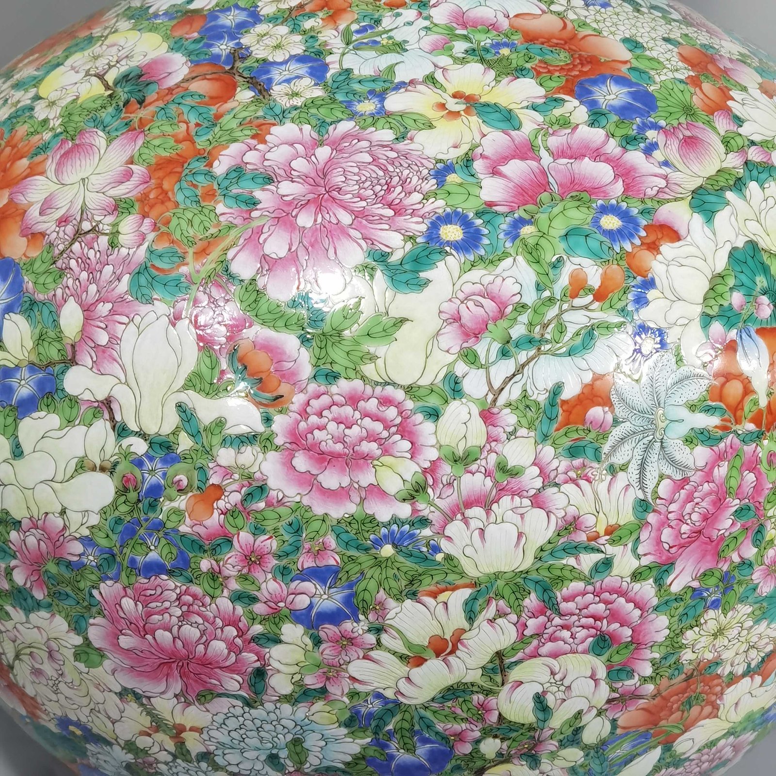 Qing Dynasty Qianlong pastel colored celestial sphere vase