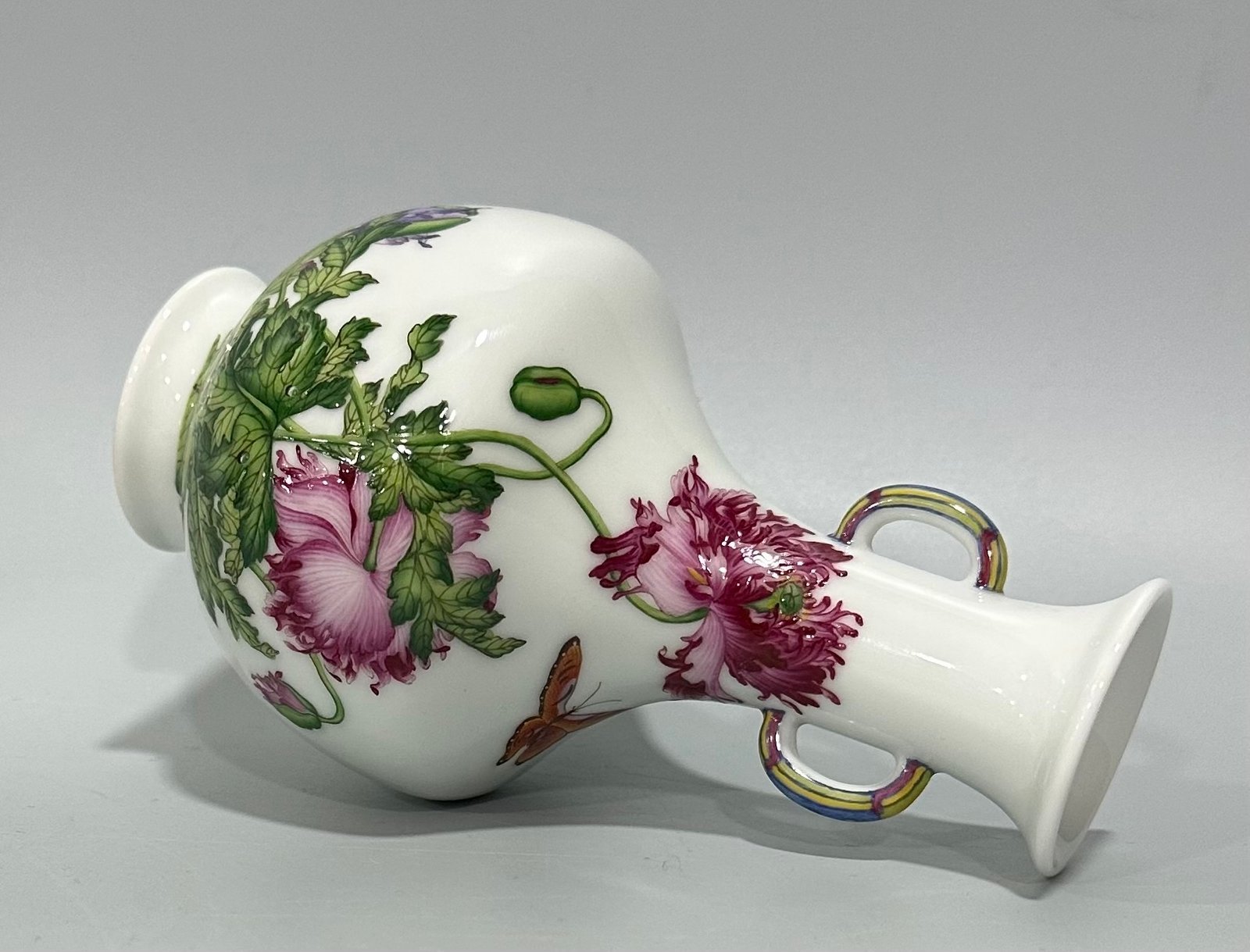 Qing Dynasty Qianlong Enamel Lang Shining flower and bird poetry amphora