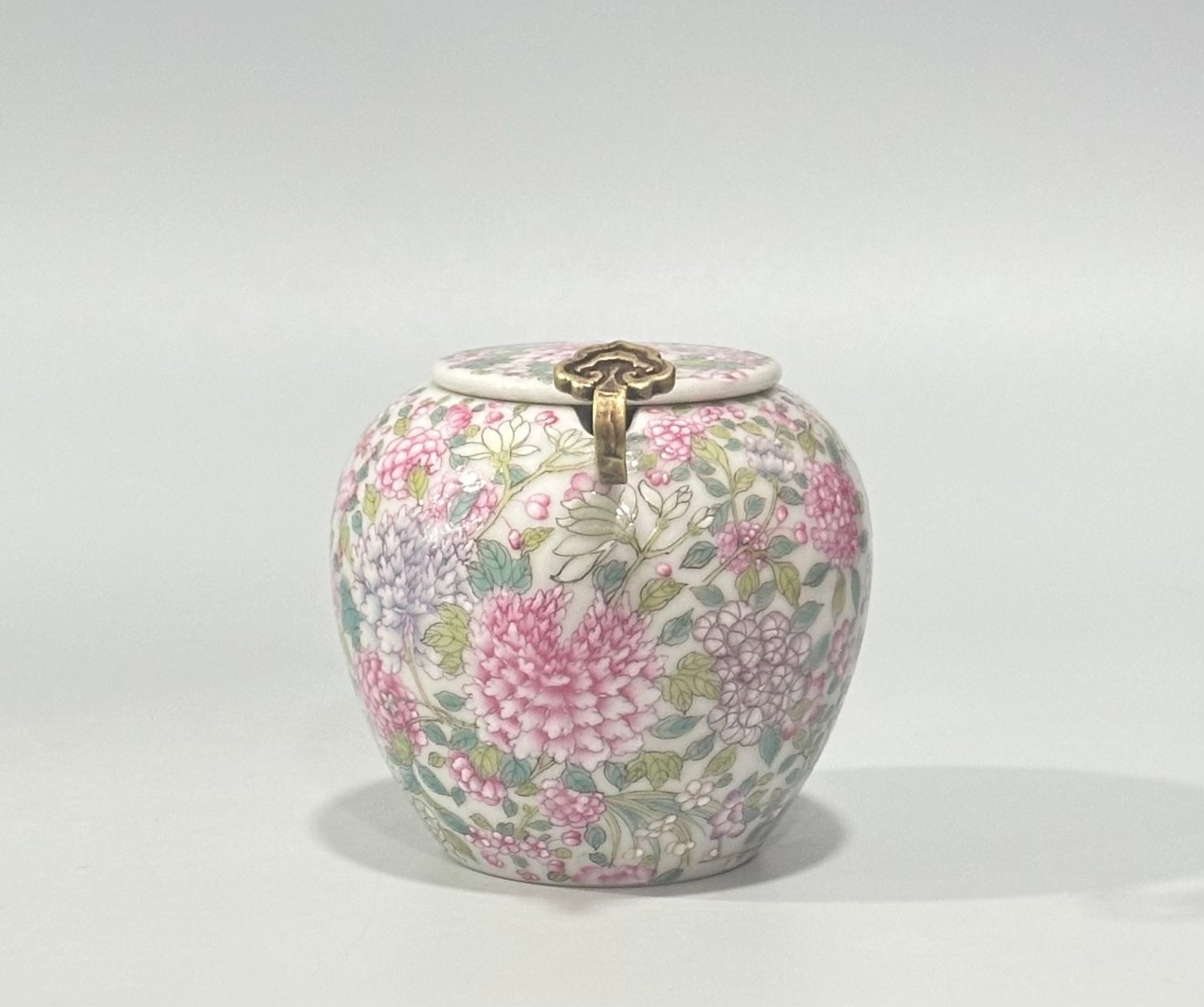 Qing Dynasty Qianlong Pastel colored jar with small lid