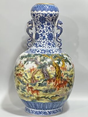 Qing Dynasty Qianlong Blue lace amphora