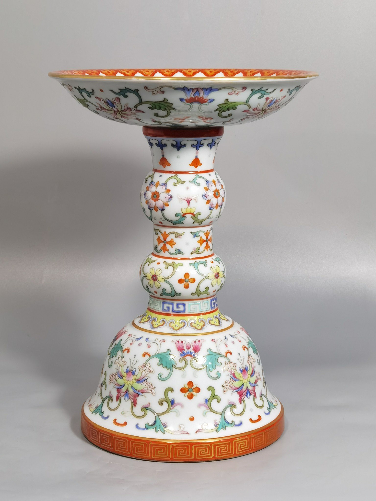 Qing Dynasty Qianlong a pair of white ground pastel painted gold-wrapped branches