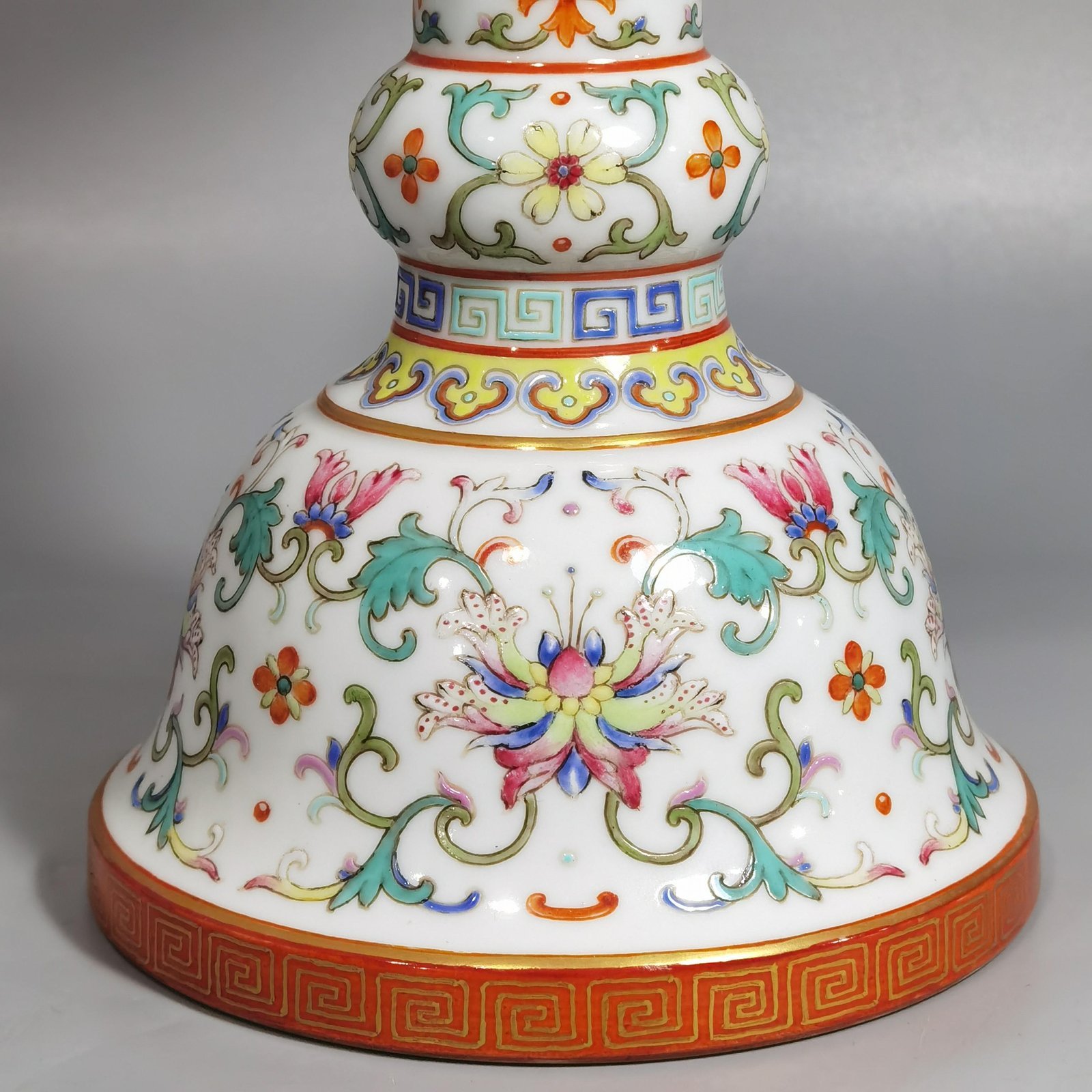 Qing Dynasty Qianlong a pair of white ground pastel painted gold-wrapped branches