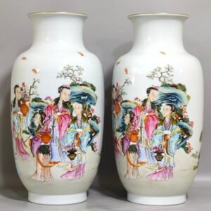 Qing Dynasty Qianlong Seven Fairies Birthday Vase