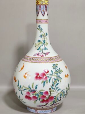Qing Dynasty Qianlong famille rose pomegrant flask