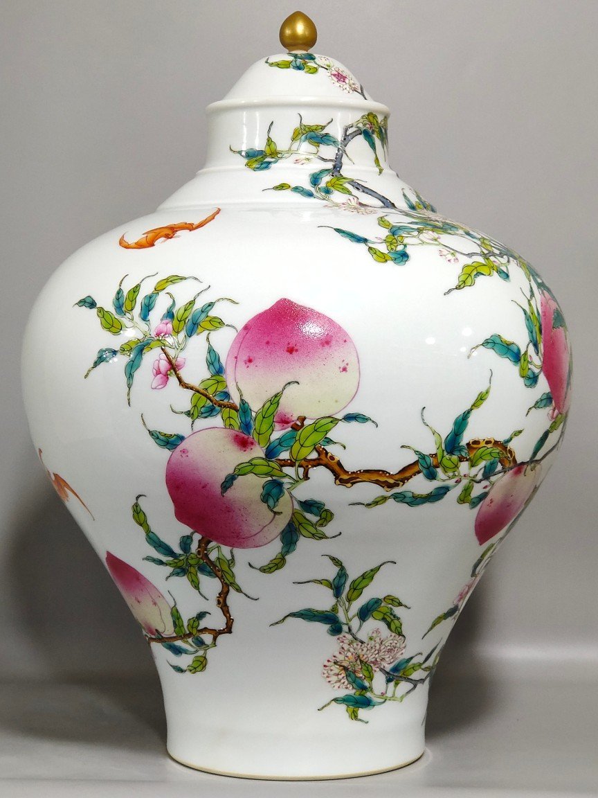 Qing Dynasty Qianlong nine-peach jar
