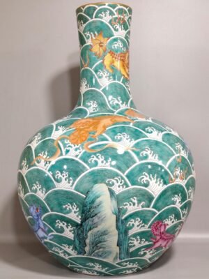 Qing Dynasty Qianlong famille Rose Wishful Celestial Ball Vase