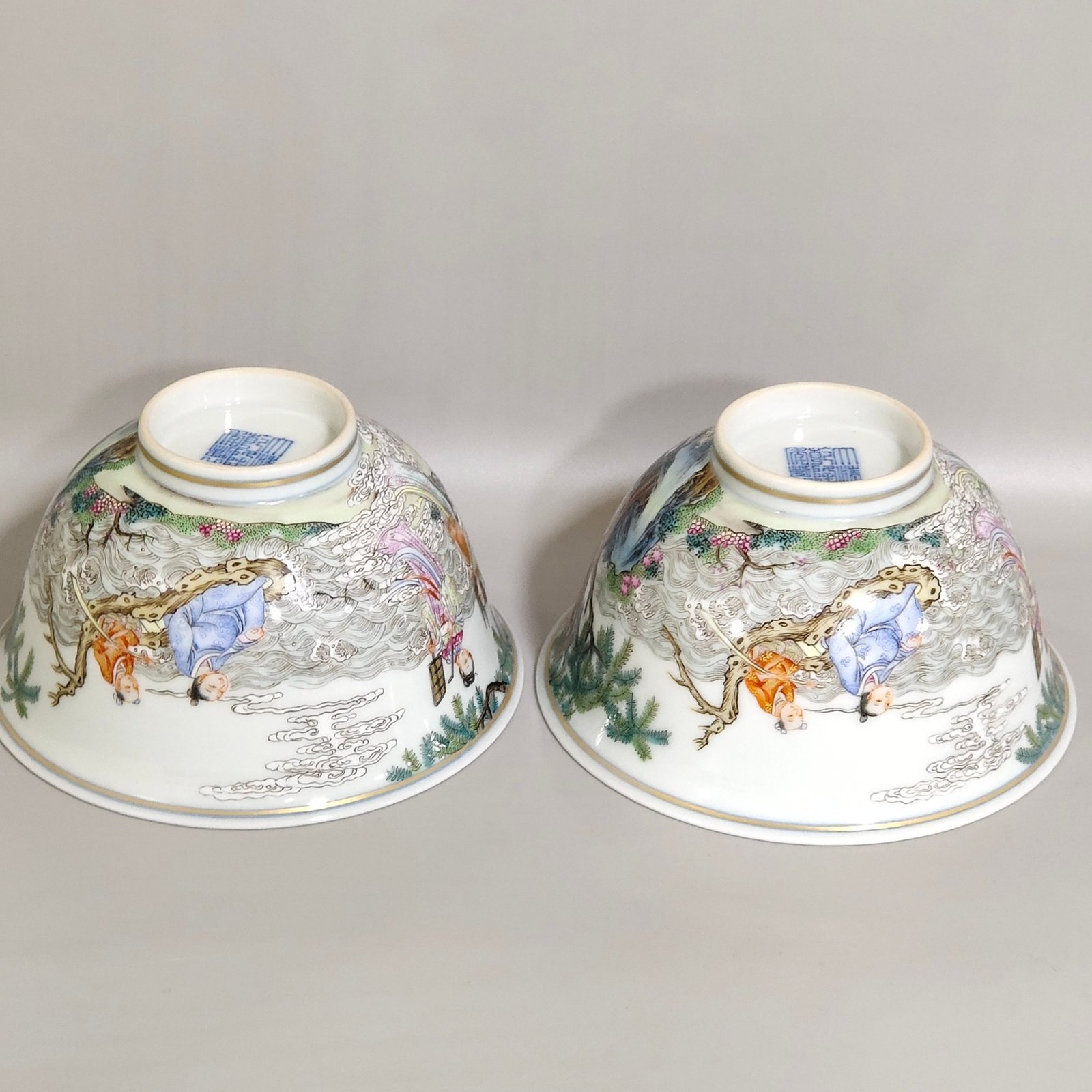 Qing Dynasty Qianlong figure landscape painted bowl