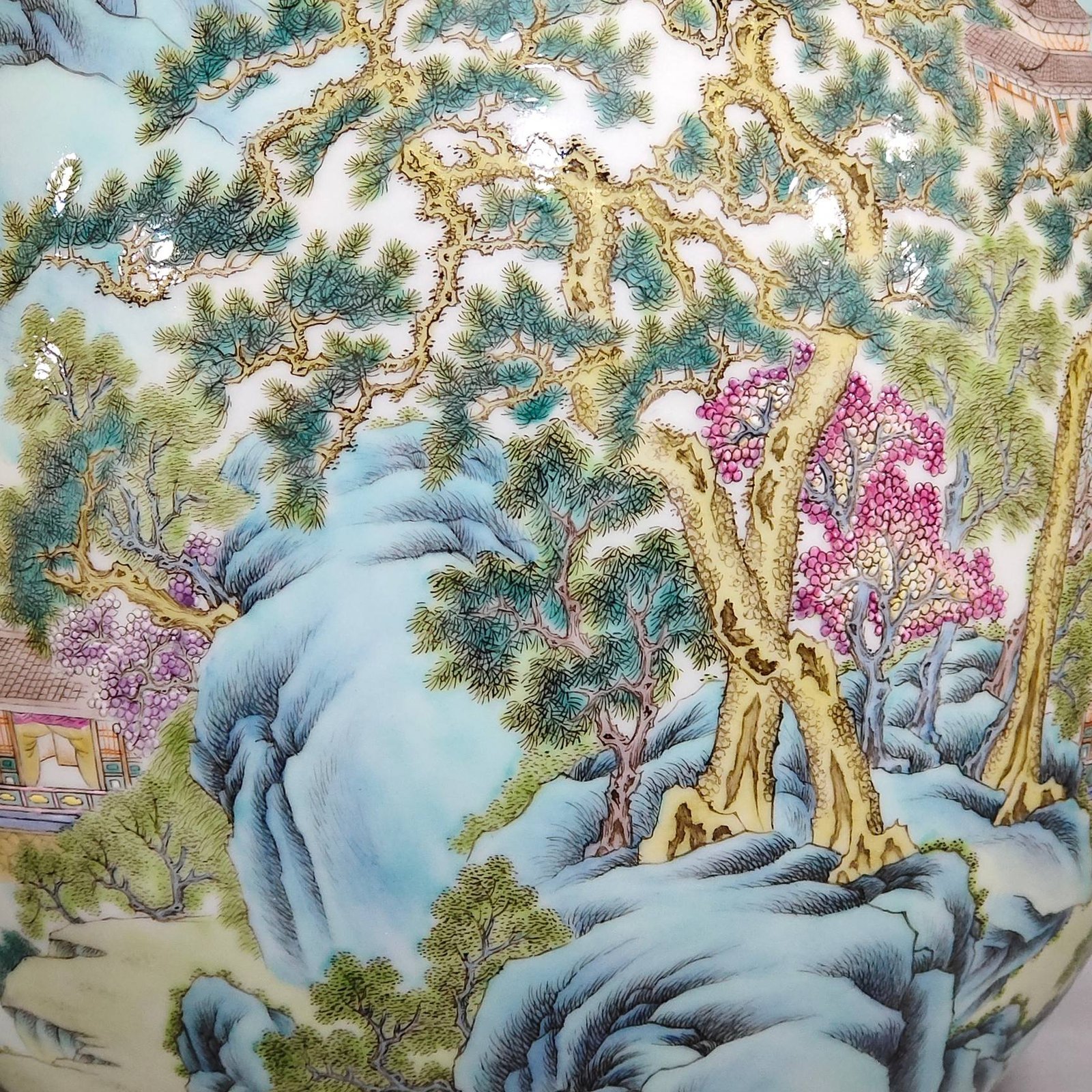 Qing Dynasty Qianlong figure landscape deer head statue