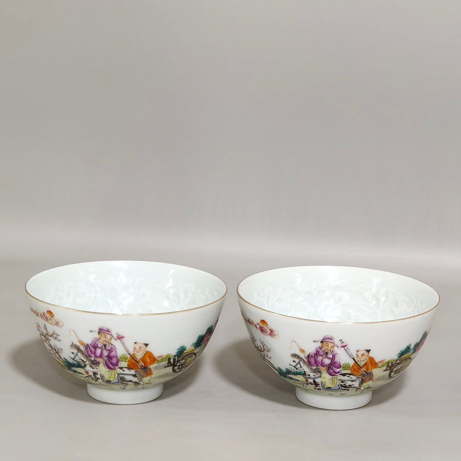 Qing Dynasty Qianlong character story story cup