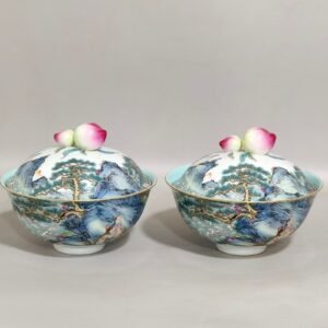 Qing Dynasty Qianlong characters story longevity peach bowl