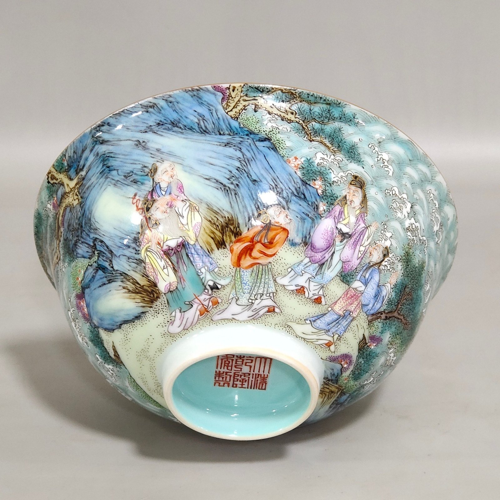 Qing Dynasty Qianlong characters story longevity peach bowl