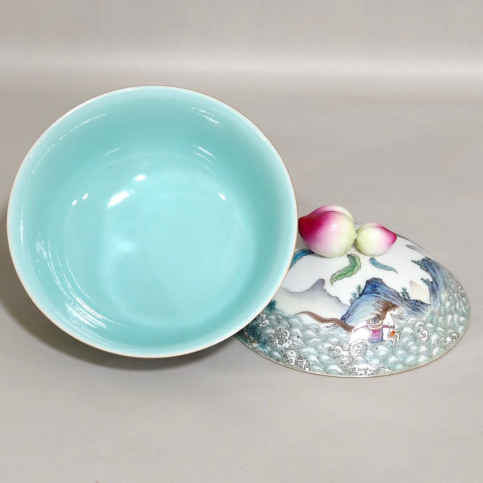 Qing Dynasty Qianlong characters story longevity peach bowl