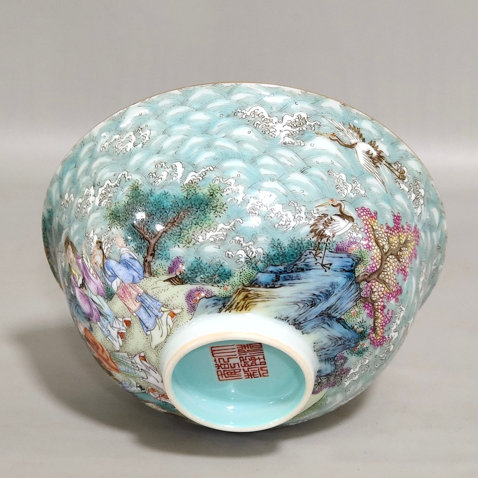 Qing Dynasty Qianlong characters story longevity peach bowl
