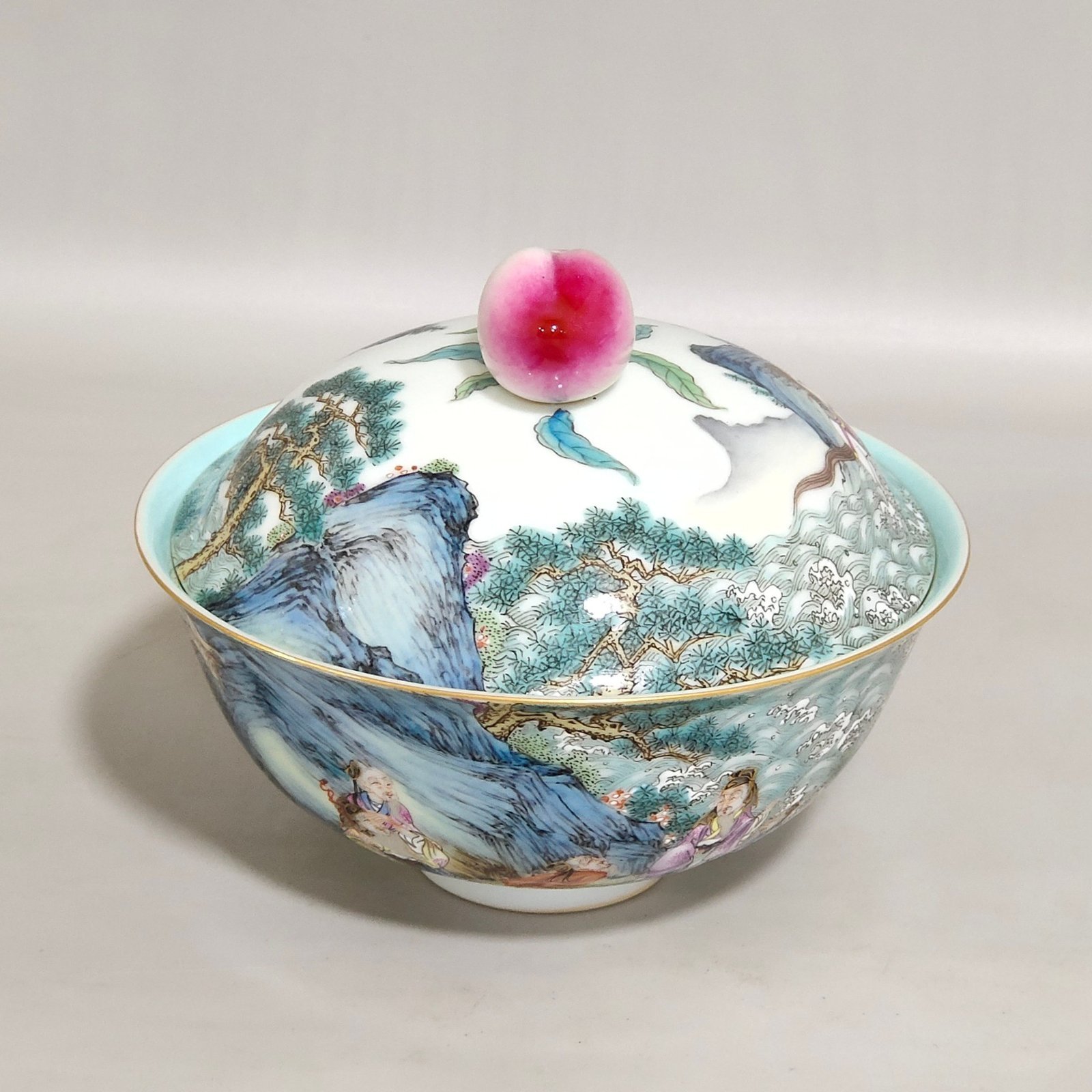 Qing Dynasty Qianlong characters story longevity peach bowl