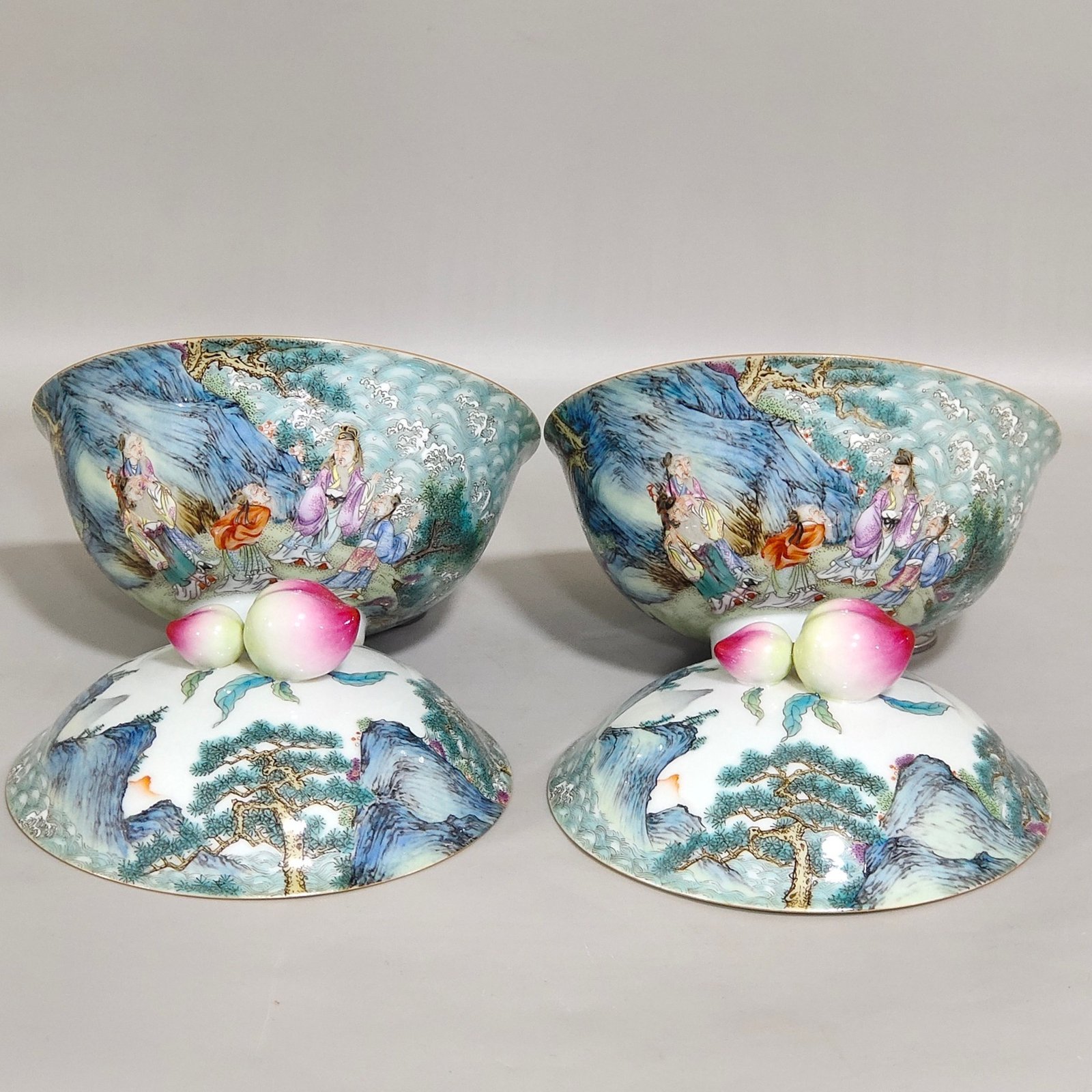 Qing Dynasty Qianlong characters story longevity peach bowl
