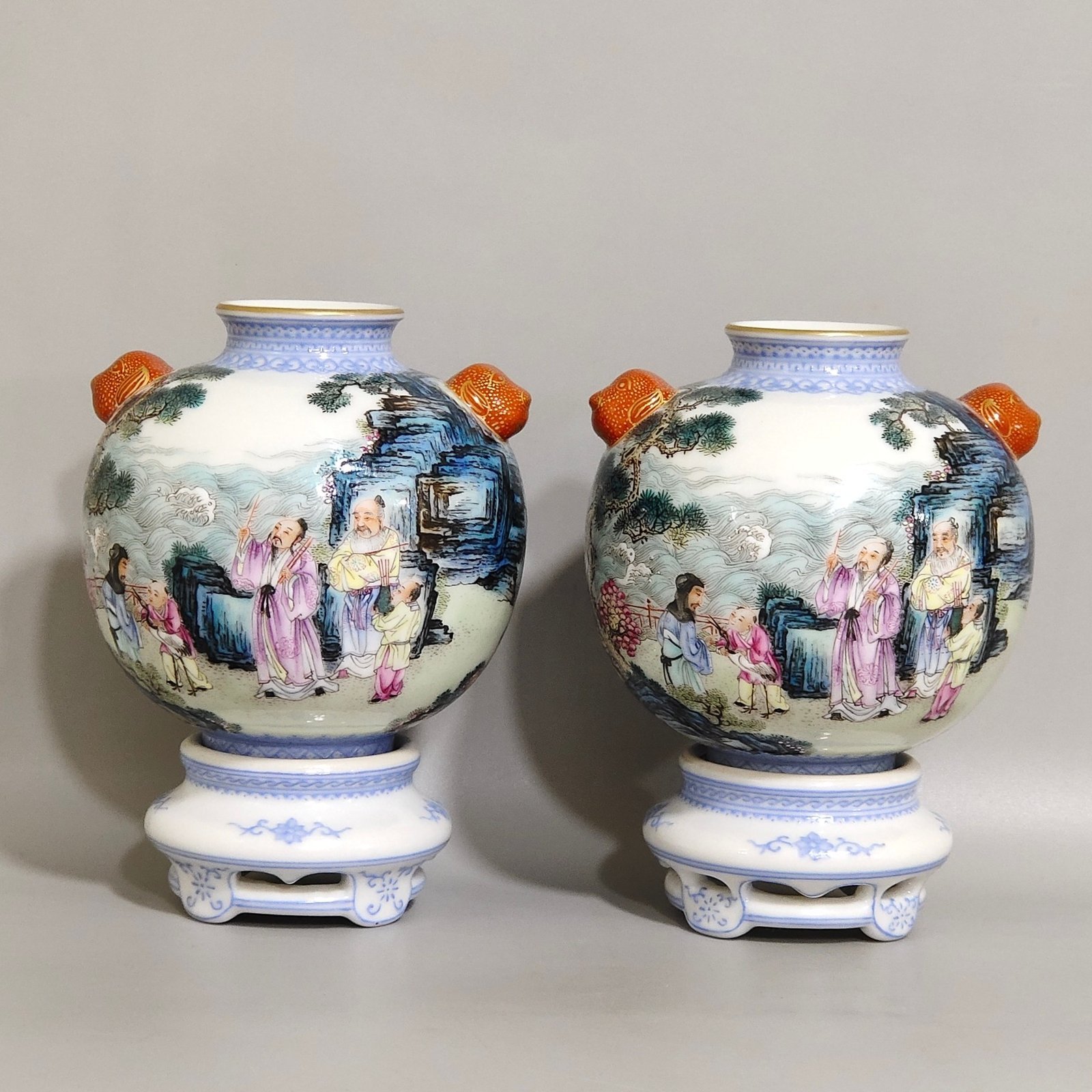 Qing Dynasty Qianlong characters story bowl