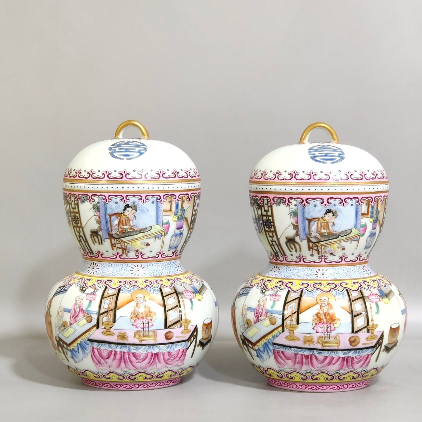 Qing Dynasty Qianlong character story warm wine pot
