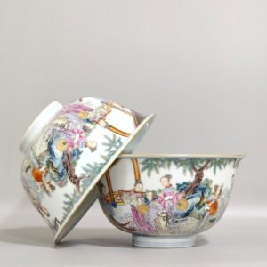 Qing Dynasty Qianlong character story bowl