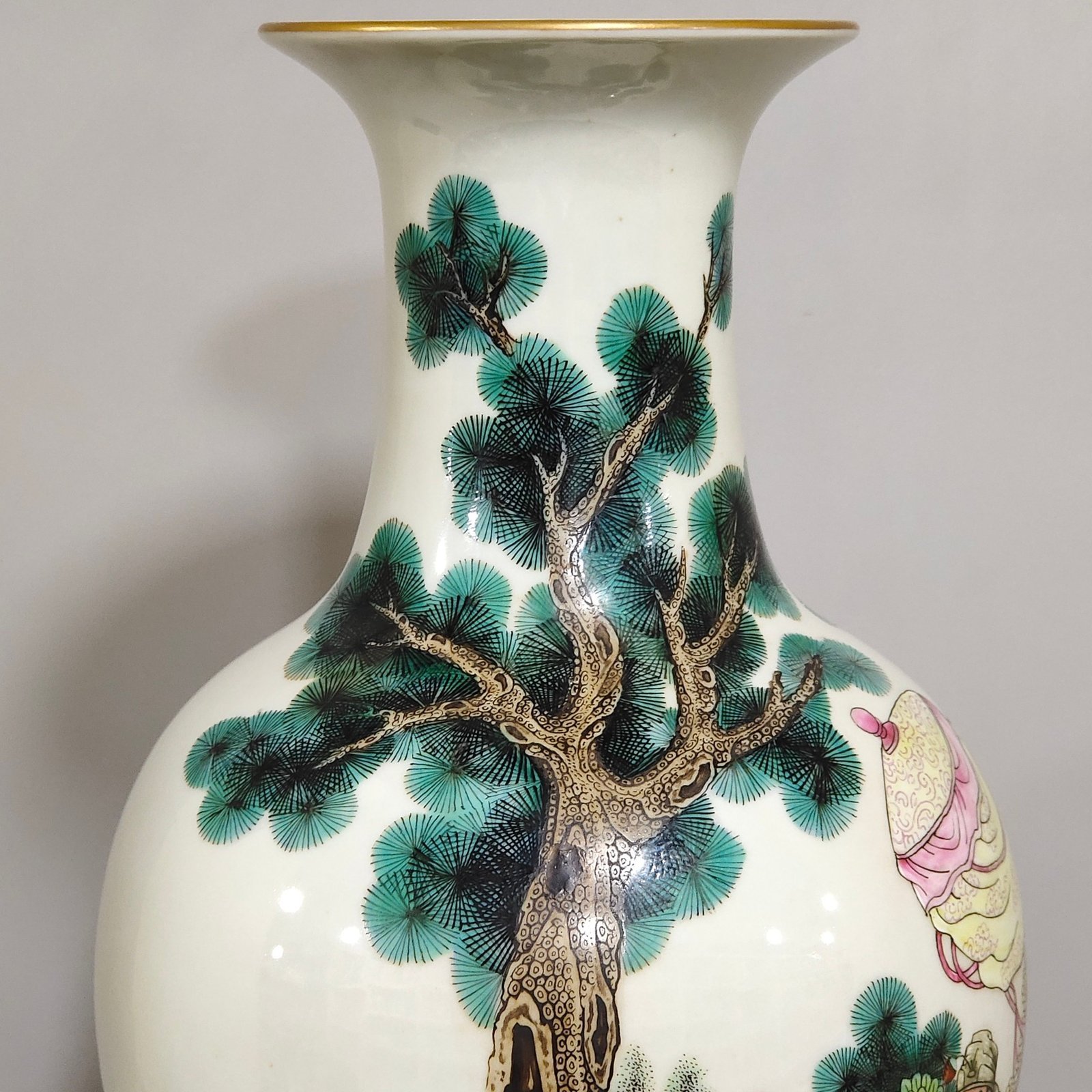Qing Dynasty Qianlong figure Wen Wang’s visit to the wise and inscribed poem vase