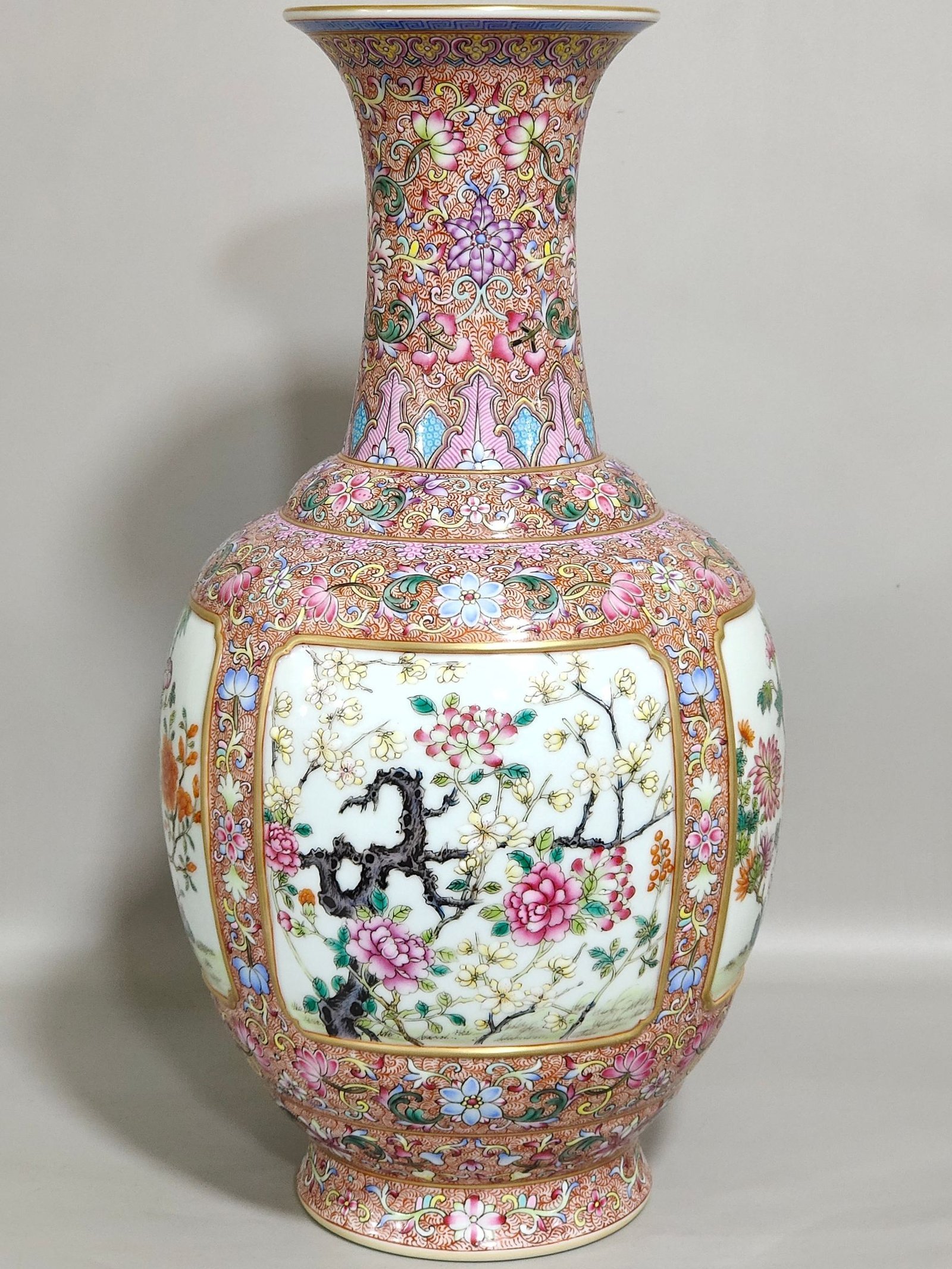 Qing Dynasty Qianlong a four-season flower vase