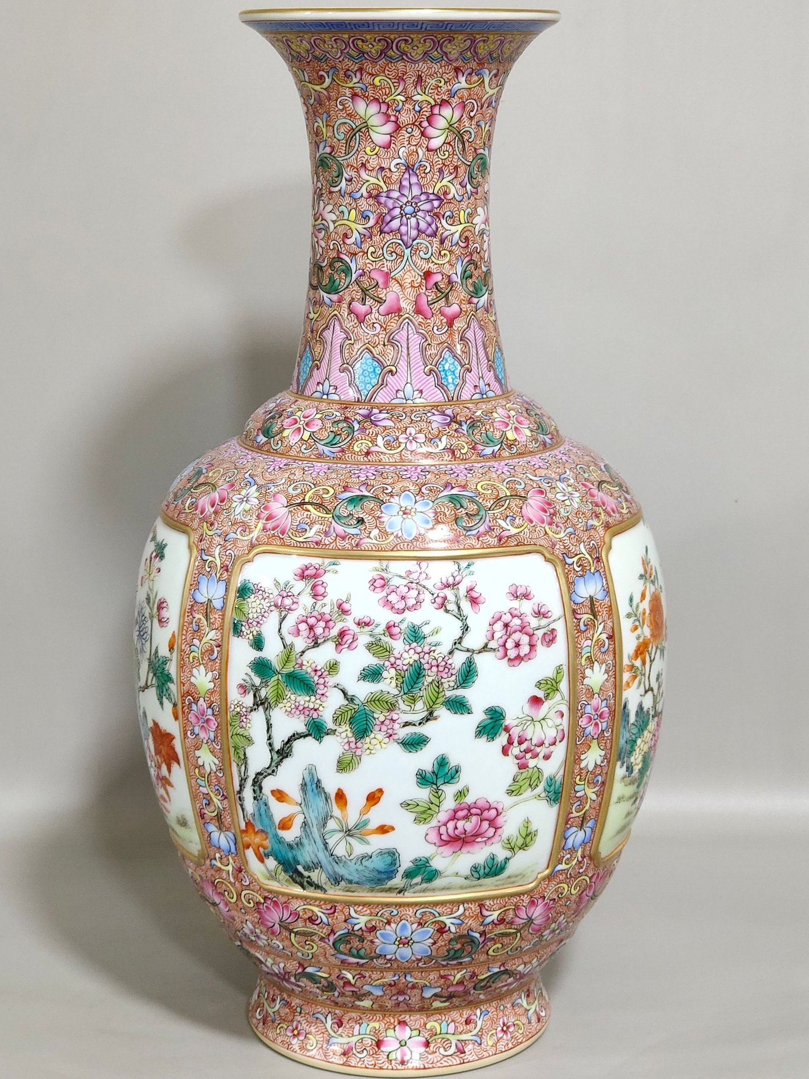 Qing Dynasty Qianlong a four-season flower vase