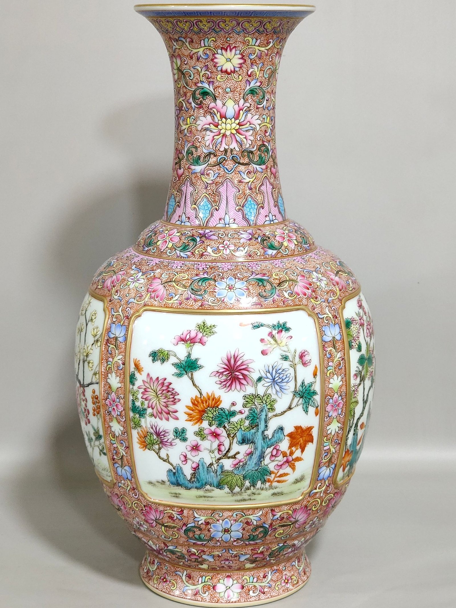 Qing Dynasty Qianlong a four-season flower vase