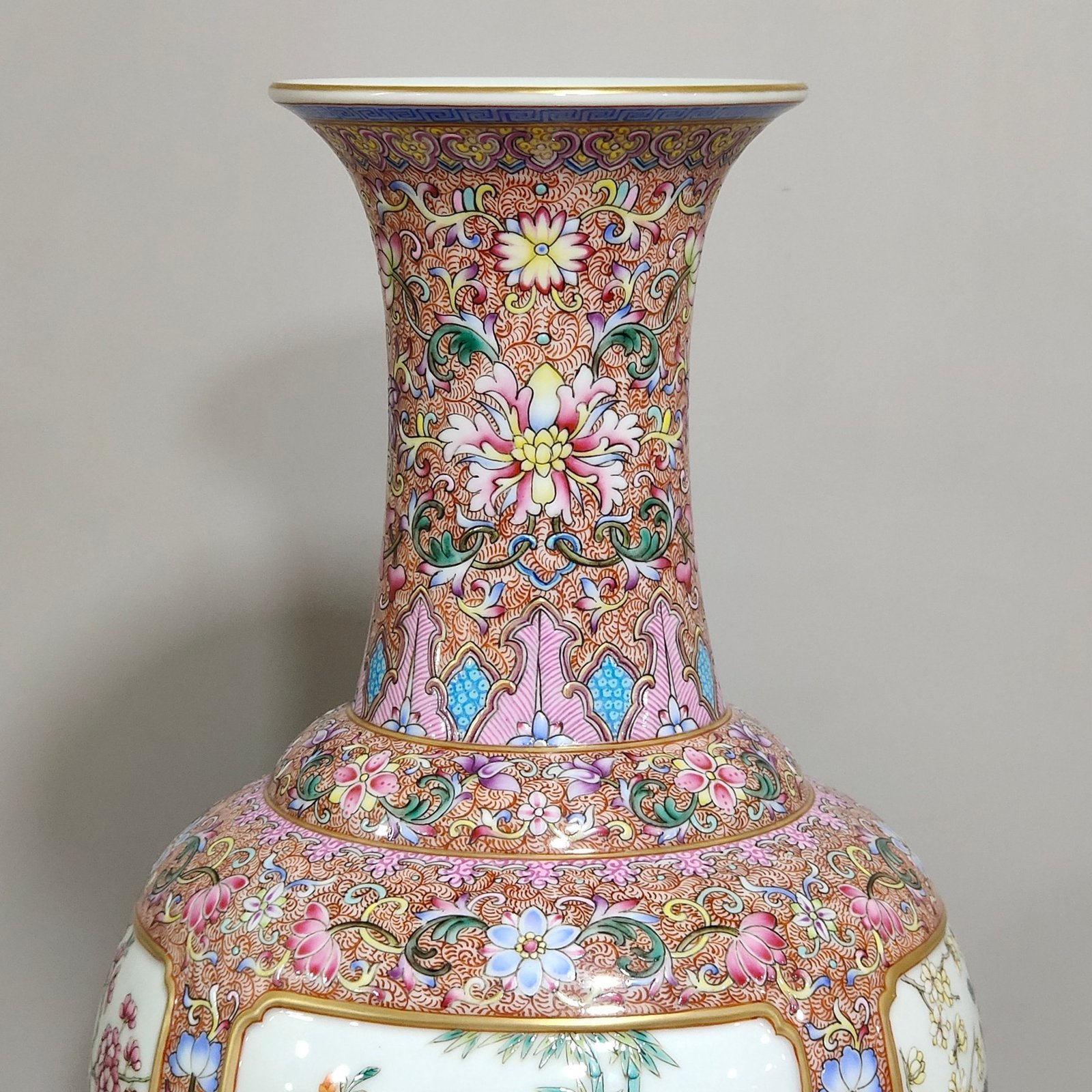 Qing Dynasty Qianlong a four-season flower vase