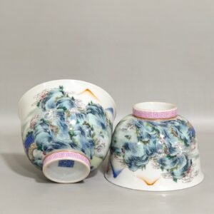 Qing Dynasty Qianlong landscape figure cup