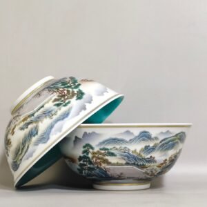 Qing Dynasty Qianlong Famille rose landscape porcleian bowl