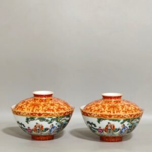 Qing Dynasty Qianlong Gonghong window character story bowl