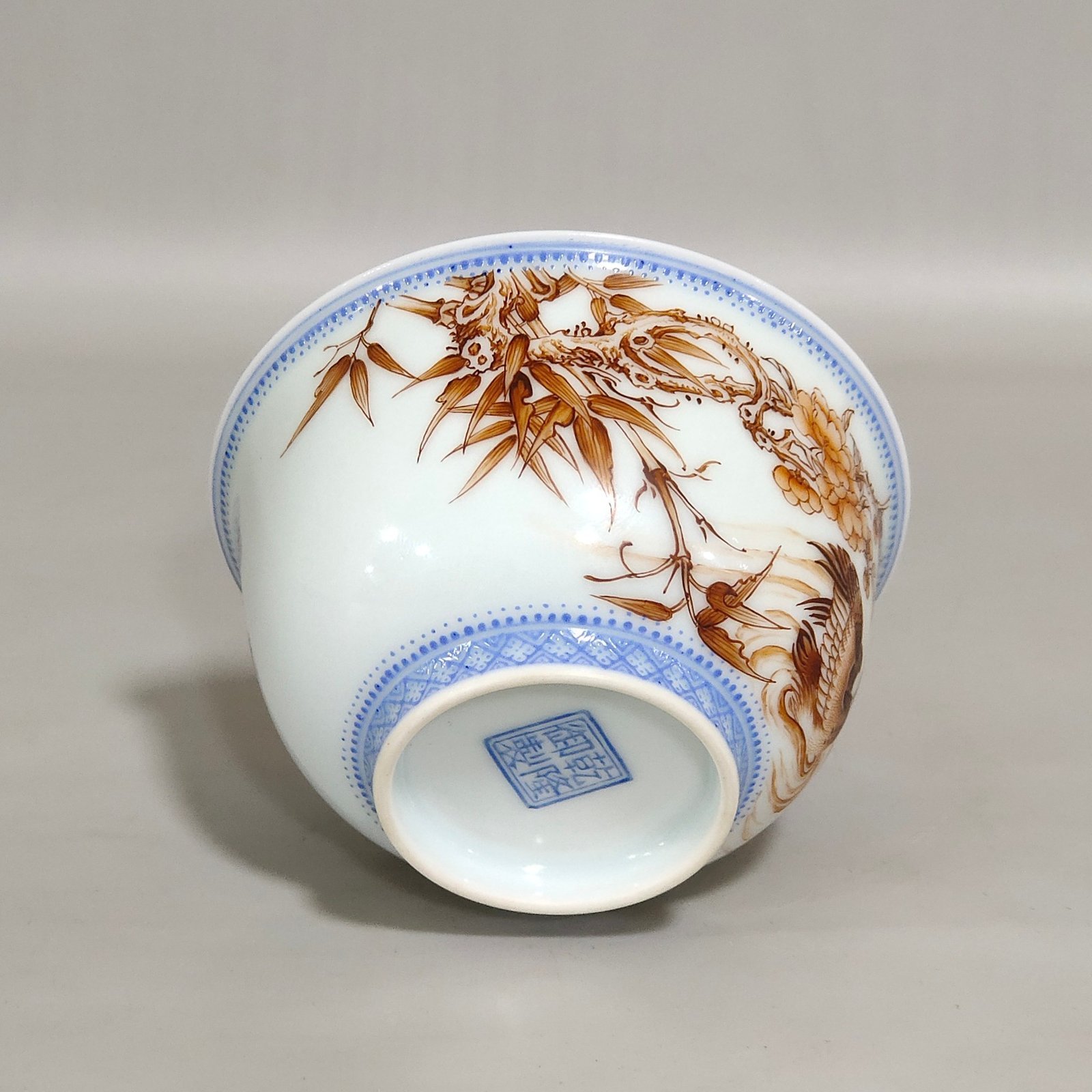 Qing Dynasty Qianlong ink-colored green-edged Duck Prophet’s Poetic Cup