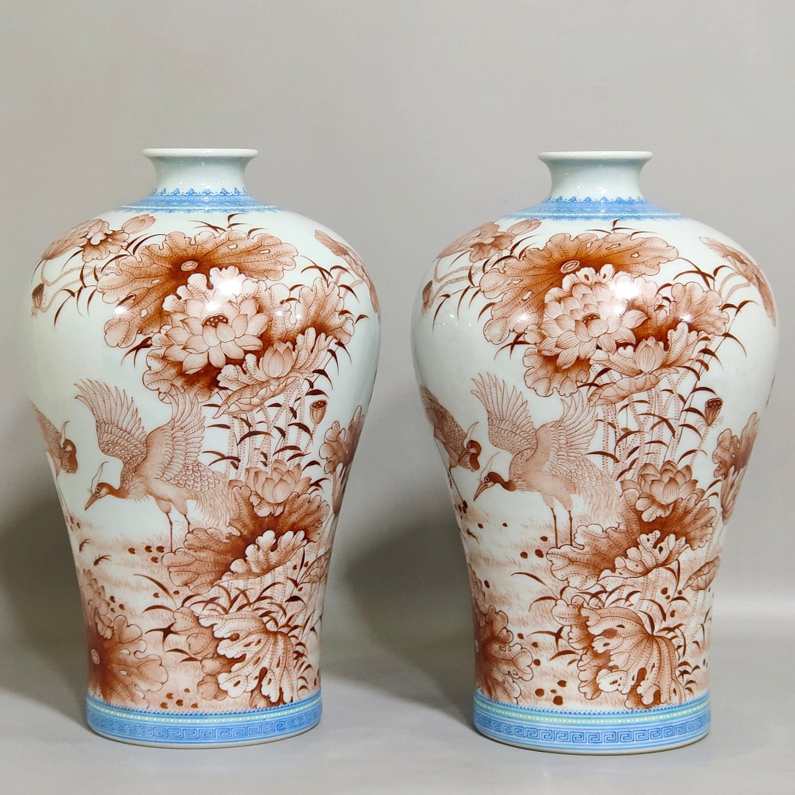 Qing Dynasty Qianlong imperial enamel ink-color plum vase