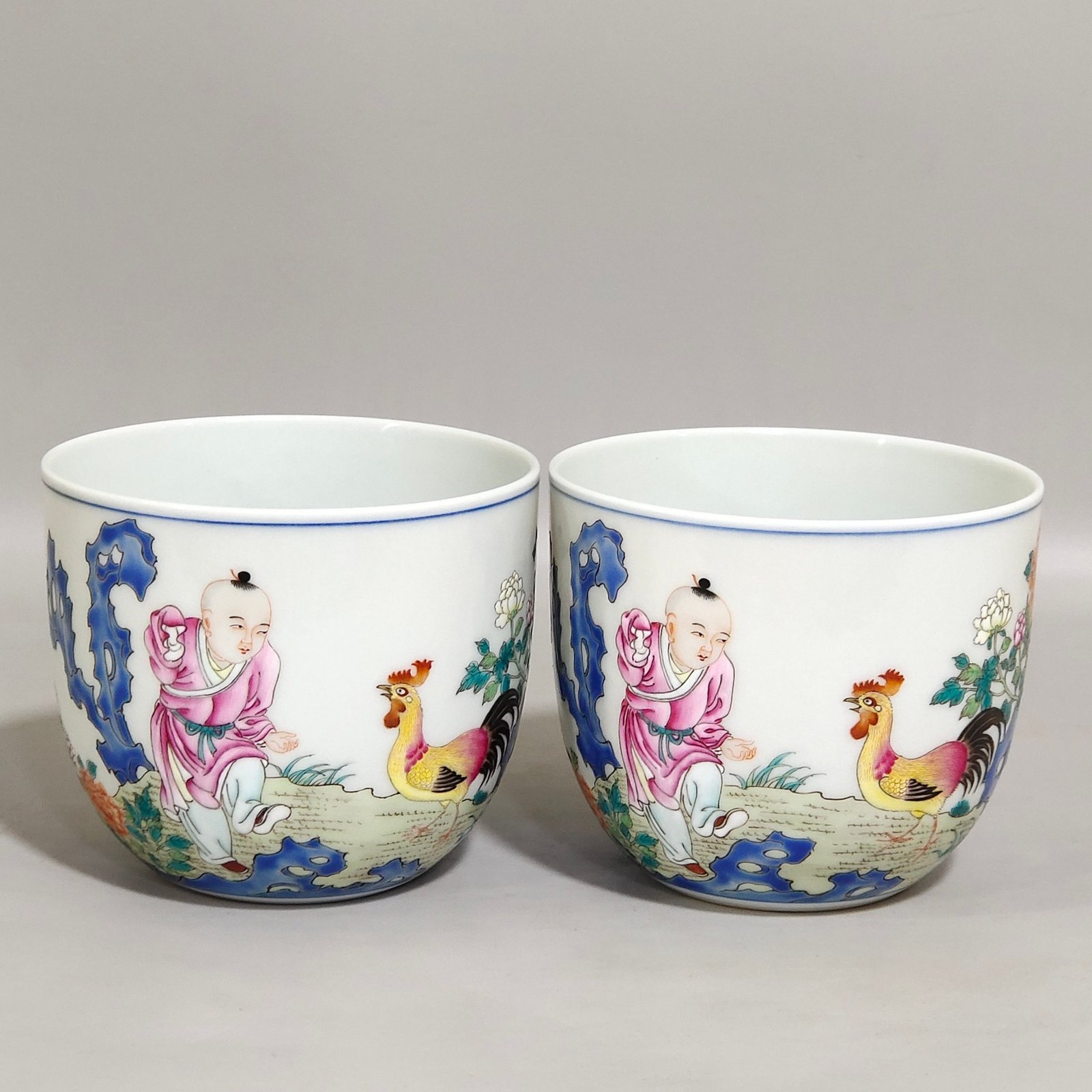 Qing Dynasty Qianlong imperial poem chicken cup