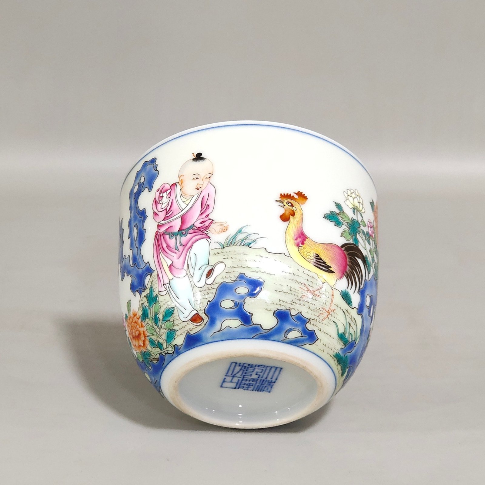 Qing Dynasty Qianlong imperial poem chicken cup